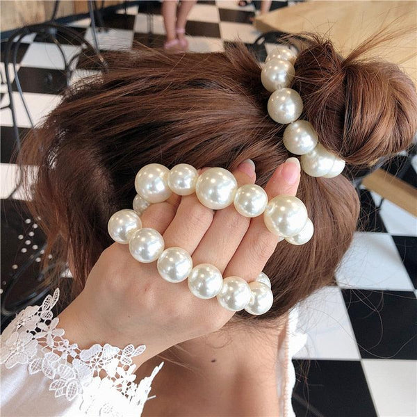 Women's Big Pearl Hair Ties Korean Style Scrunchie Accessories